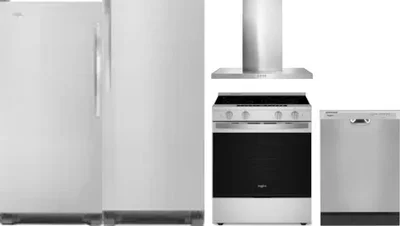 5 Piece Package Includes Refrigerator, Freezer, Range, Hood And Dishwasher