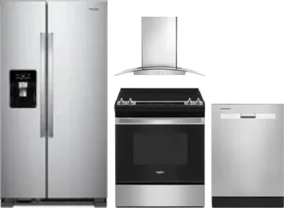 4 Piece Package Includes Refrigerator, Range, Hood And Dishwasher