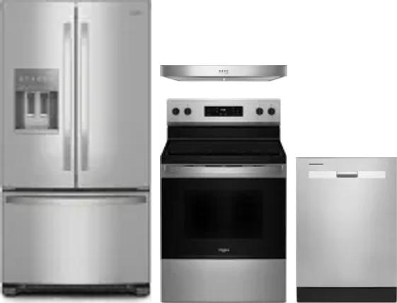4 Piece Package Includes Refrigerator, Range, Hood And Dishwasher
