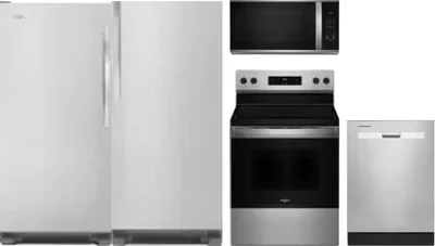 5 Piece Package Includes Refrigerator, Freezer, Range, Microwave And Dishwasher