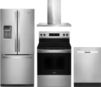 4 Piece Package Includes Refrigerator, Range, Hood And Dishwasher
