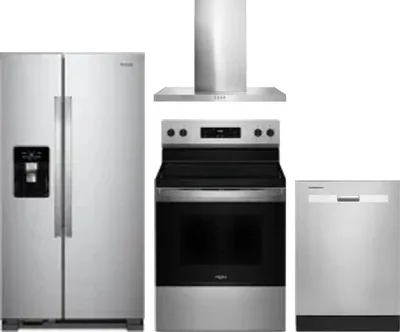 4 Piece Package Includes Refrigerator, Range, Hood And Dishwasher