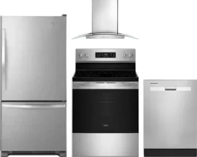 4 Piece Package Includes Refrigerator, Range, Hood And Dishwasher
