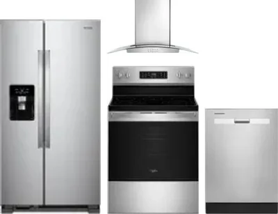 4 Piece Package Includes Refrigerator, Range, Hood And Dishwasher