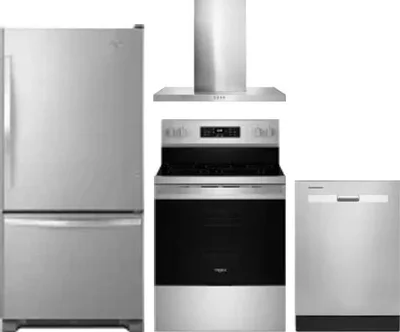4 Piece Package Includes Refrigerator, Range, Hood And Dishwasher