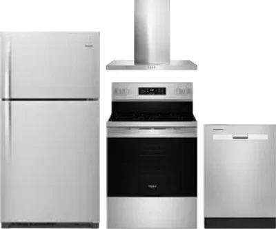 4 Piece Package Includes Refrigerator, Range, Hood And Dishwasher