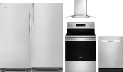 5 Piece Package Includes Refrigerator, Freezer, Range, Hood And Dishwasher