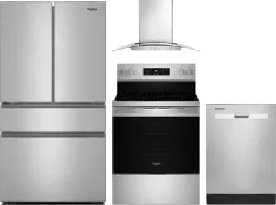 4 Piece Package Includes Refrigerator, Range, Hood And Dishwasher