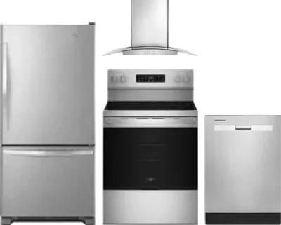 4 Piece Package Includes Refrigerator, Range, Hood And Dishwasher