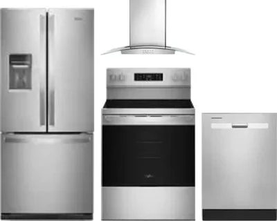 4 Piece Package Includes Refrigerator, Range, Hood And Dishwasher