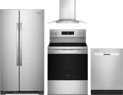 4 Piece Package Includes Refrigerator, Range, Hood And Dishwasher