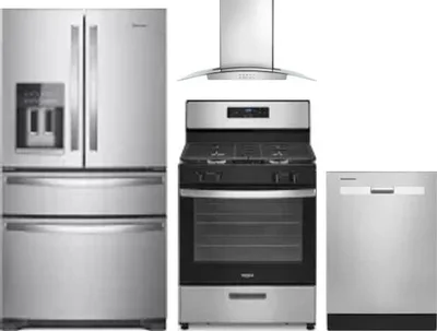 4 Piece Package Includes Refrigerator, Range, Hood And Dishwasher