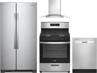 4 Piece Package Includes Refrigerator, Range, Hood And Dishwasher