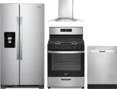 4 Piece Package Includes Refrigerator, Range, Hood And Dishwasher