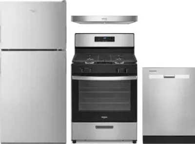 4 Piece Package Includes Refrigerator, Range, Hood And Dishwasher