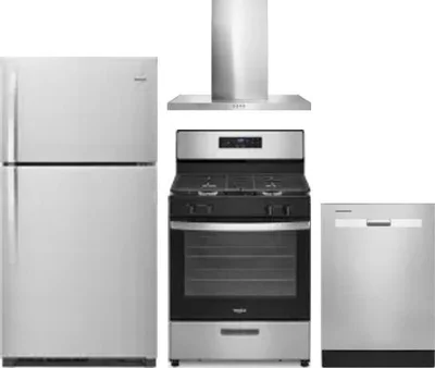 4 Piece Package Includes Refrigerator, Range, Hood And Dishwasher