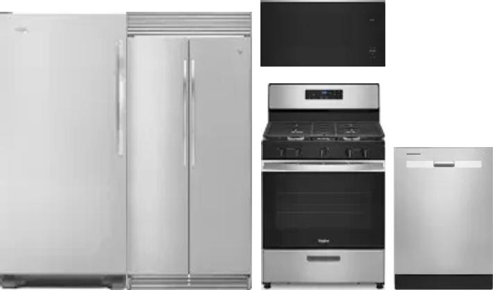 5 Piece Package Includes Refrigerator, Freezer, Range, Microwave And Dishwasher