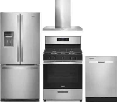 4 Piece Package Includes Refrigerator, Range, Hood And Dishwasher