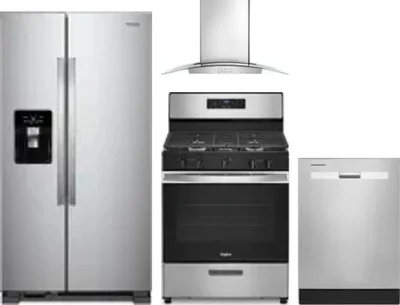 4 Piece Package Includes Refrigerator, Range, Hood And Dishwasher