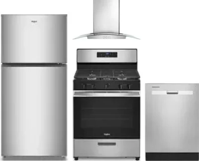 4 Piece Package Includes Refrigerator, Range, Hood And Dishwasher