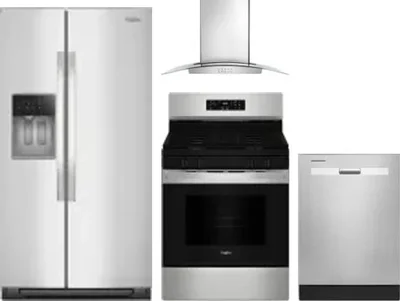 4 Piece Package Includes Refrigerator, Range, Hood And Dishwasher