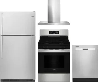 4 Piece Package Includes Refrigerator, Range, Hood And Dishwasher