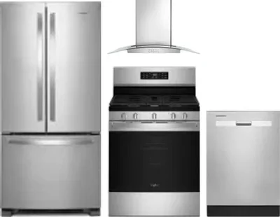 4 Piece Package Includes Refrigerator, Range, Hood And Dishwasher