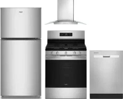 4 Piece Package Includes Refrigerator, Range, Hood And Dishwasher