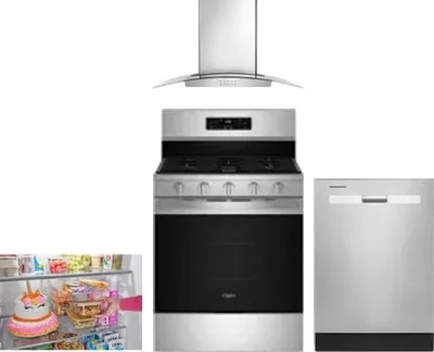 4 Piece Package Includes Refrigerator, Range, Hood And Dishwasher