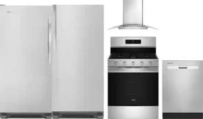 5 Piece Package Includes Refrigerator, Freezer, Range, Hood And Dishwasher