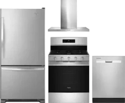 4 Piece Package Includes Refrigerator, Range, Hood And Dishwasher