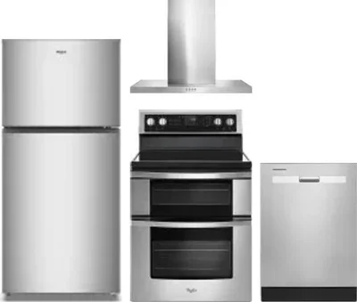 4 Piece Package Includes Refrigerator, Range, Hood And Dishwasher