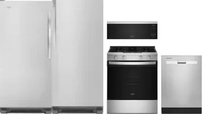 5 Piece Package Includes Refrigerator, Freezer, Range, Microwave And Dishwasher