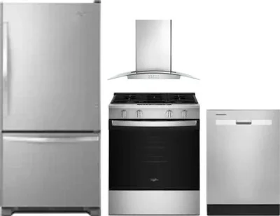 4 Piece Package Includes Refrigerator, Range, Hood And Dishwasher
