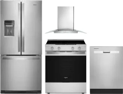 4 Piece Package Includes Refrigerator, Range, Hood And Dishwasher