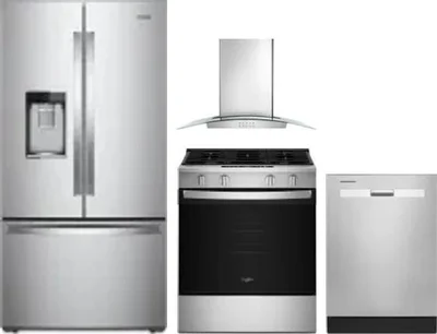 4 Piece Package Includes Refrigerator, Range, Hood And Dishwasher