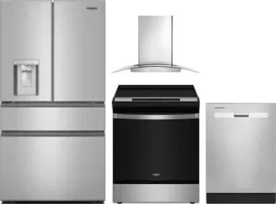 4 Piece Package Includes Refrigerator, Range, Hood And Dishwasher