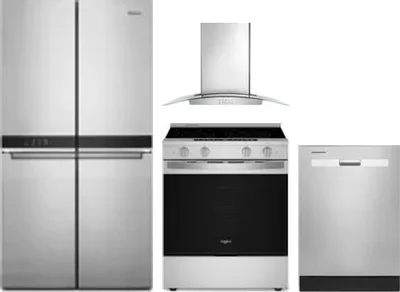 4 Piece Package Includes Refrigerator, Range, Hood And Dishwasher