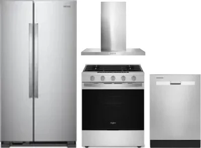 4 Piece Package Includes Refrigerator, Range, Hood And Dishwasher