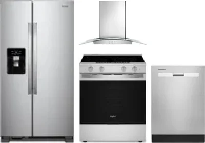4 Piece Package Includes Refrigerator, Range, Hood And Dishwasher