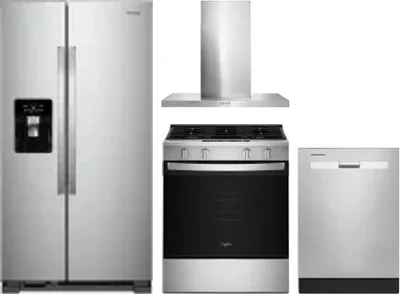 4 Piece Package Includes Refrigerator, Range, Hood And Dishwasher