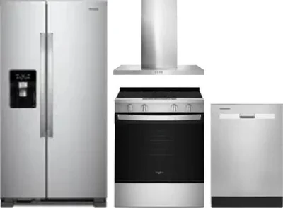 4 Piece Package Includes Refrigerator, Range, Hood And Dishwasher
