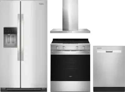4 Piece Package Includes Refrigerator, Range, Hood And Dishwasher
