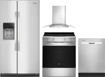 4 Piece Package Includes Refrigerator, Range, Hood And Dishwasher