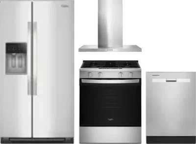 4 Piece Package Includes Refrigerator, Range, Hood And Dishwasher