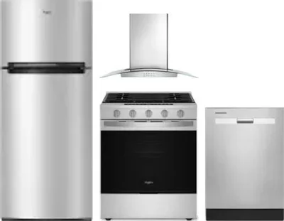 4 Piece Package Includes Refrigerator, Range, Hood And Dishwasher