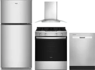 4 Piece Package Includes Refrigerator, Range, Hood And Dishwasher