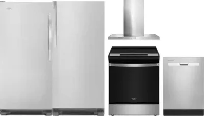 5 Piece Package Includes Refrigerator, Freezer, Range, Hood And Dishwasher