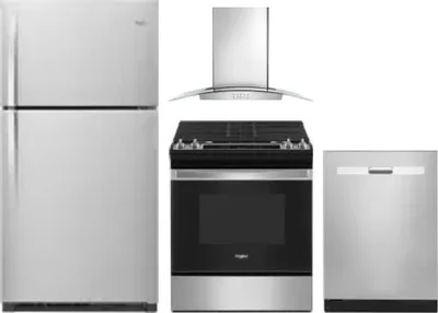 4 Piece Package Includes Refrigerator, Range, Hood And Dishwasher