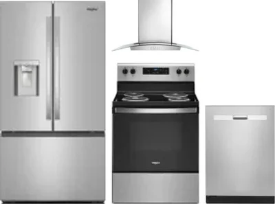 4 Piece Package Includes Refrigerator, Range, Hood And Dishwasher